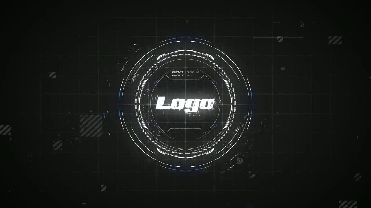 复杂的动画数字HUD标志显示素材库精选AE模板