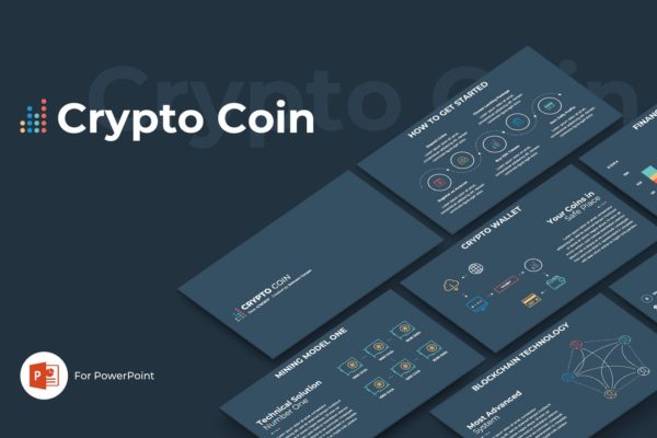 加密货币/区块链主题演讲素材库精选PPT模板 Crypto Coin PowerPoint Template