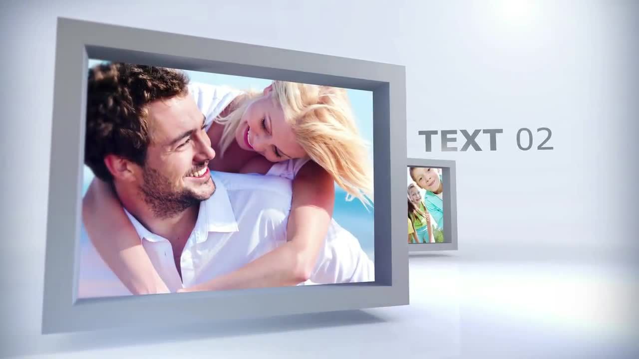 浮动框效果企业照片展示素材库精选AE模板