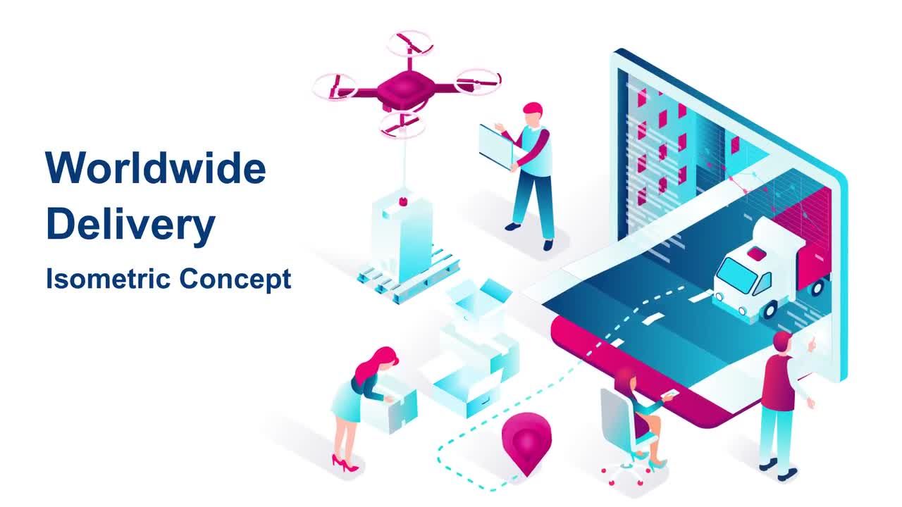 全球交付-等距概念动画素材库精选AE模板