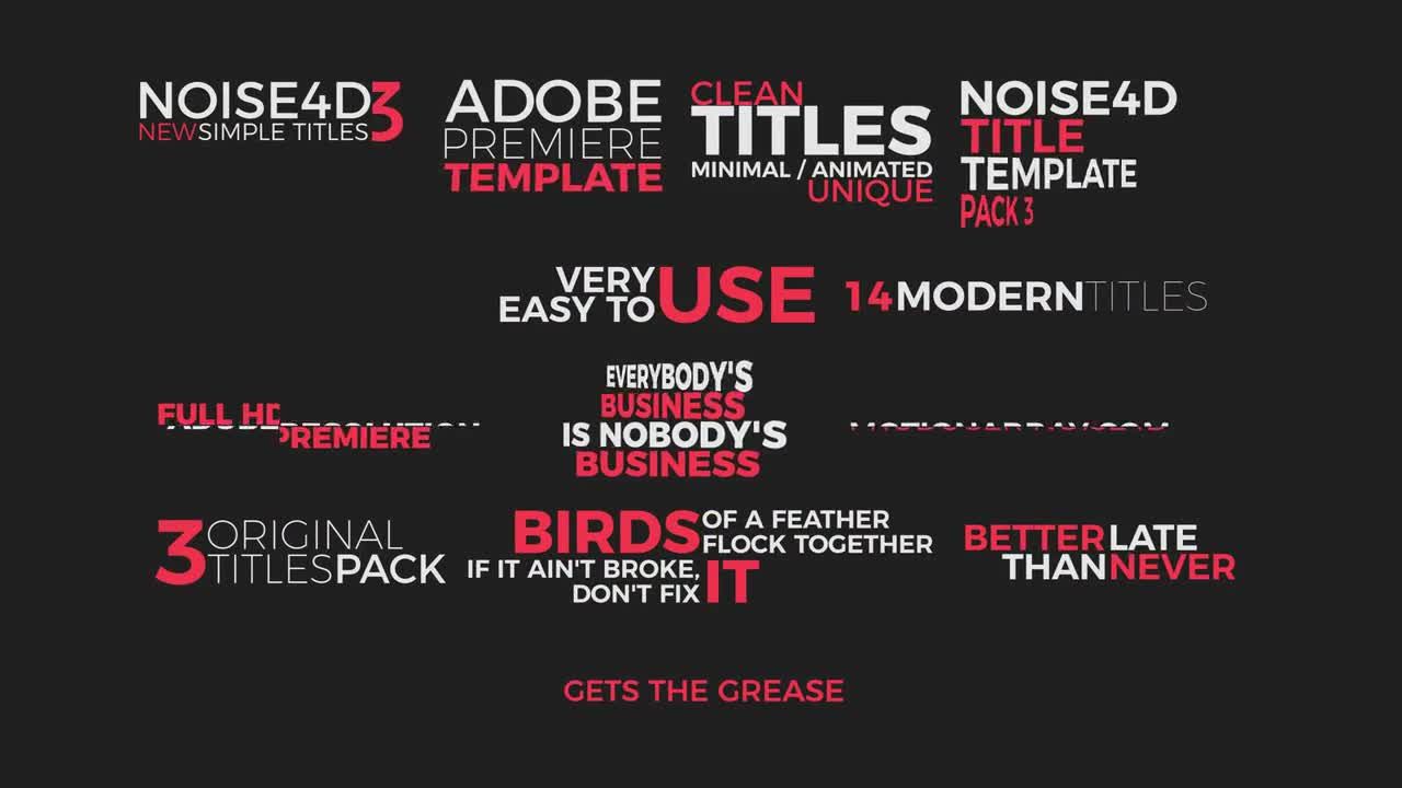 清新华丽的艺术标题字幕条素材库推荐PR模板