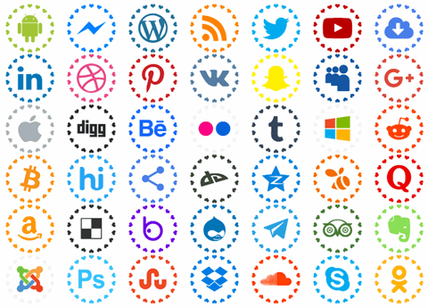 social networks colors font素材之家精选英文字体