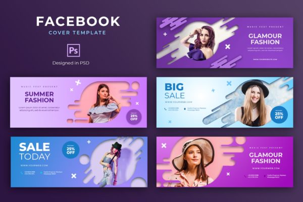 时尚产品促销广告Facebook主页封面设计模板素材库精选 Fashion Promo Facebook Cover Template