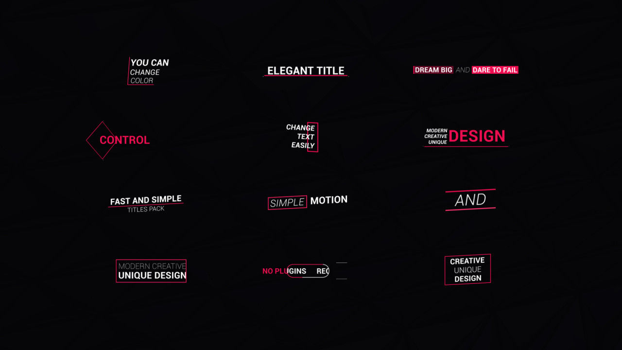 简单动画的全屏品牌设计标题动画素材库推荐Pr模板