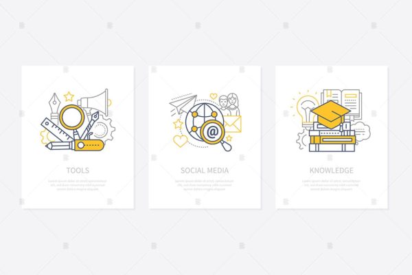 设计工具概念素材库精选图标集 Designers tools, equipment concept icons set
