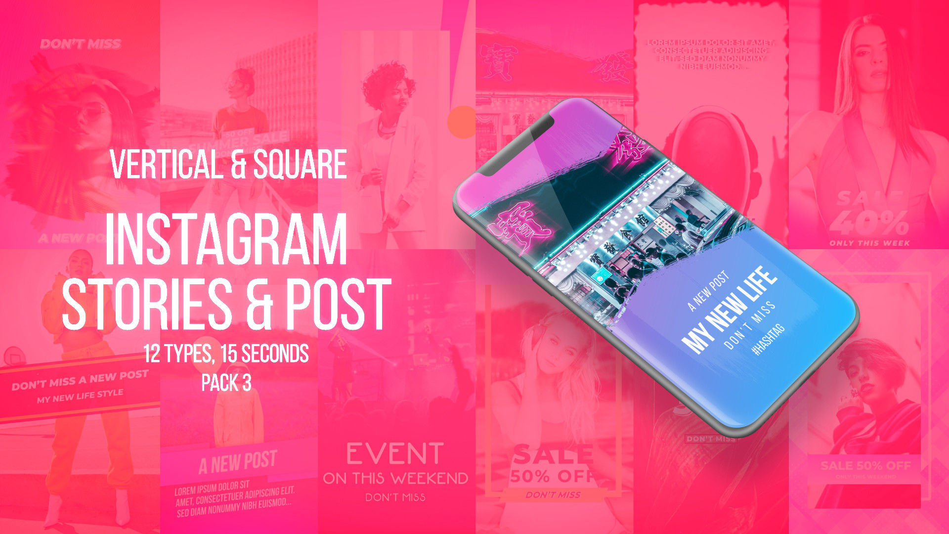 12种Instagram故事动画素材库精选AE模板