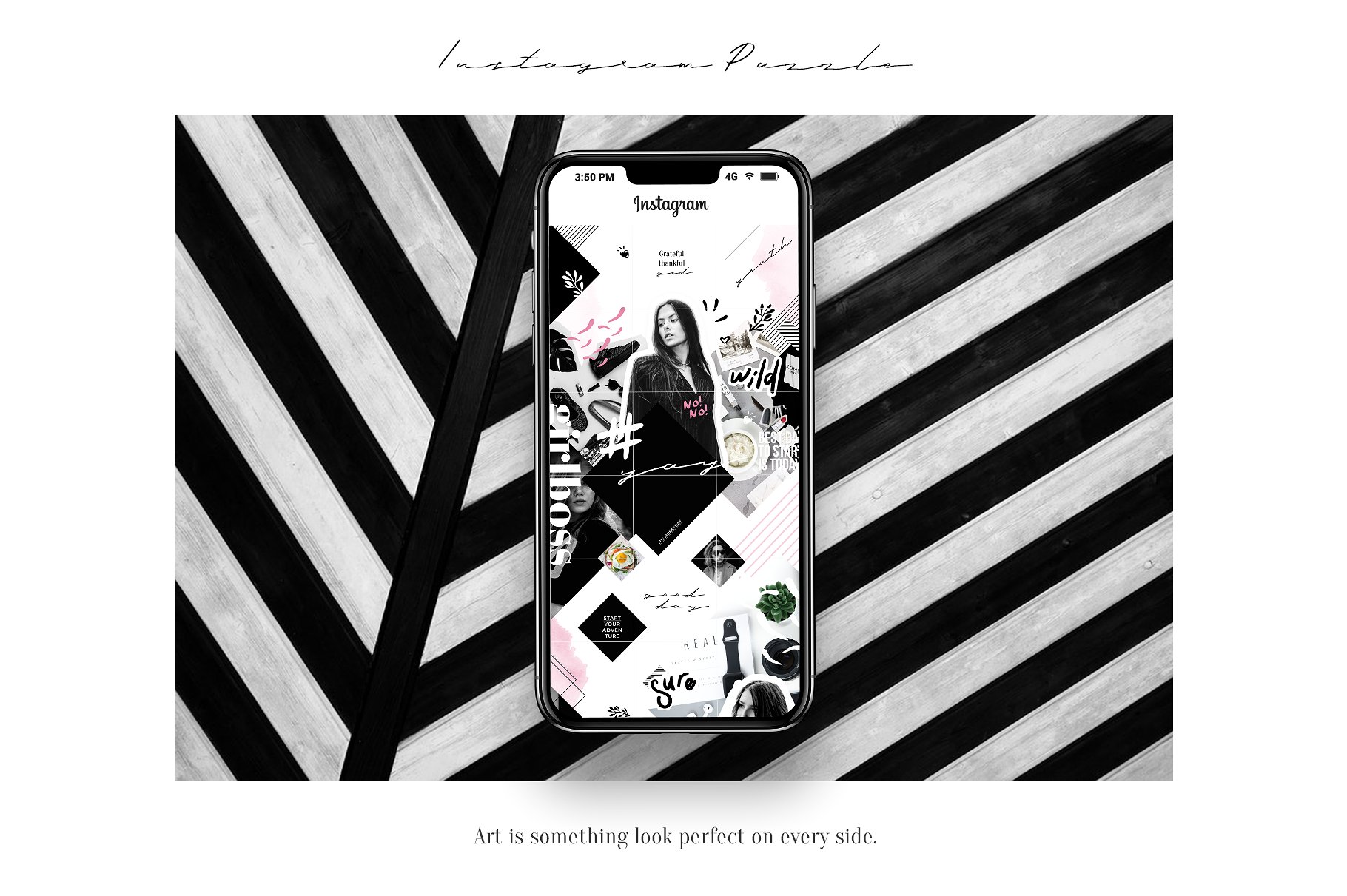 时尚简约的Instagram社交媒体拼图模板素材库精选 No! – Instagram puzzle [psd]插图(1)