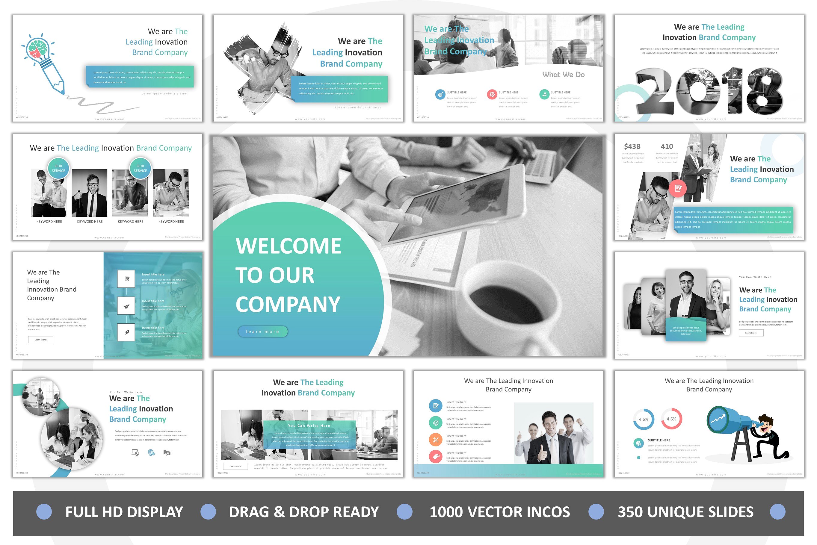 简约时尚的商业主题ppt模版插图