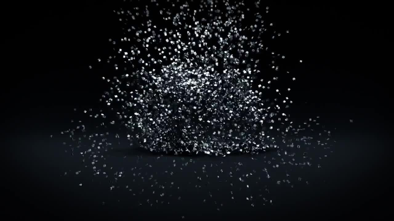 爆炸性分解效果黑暗亮金属Logo 素材库精选AE模板