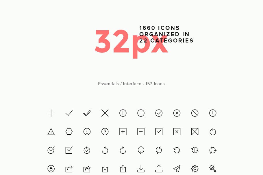 多种规格简约线条图标合集 Simple Line Icons Pro插图(3)