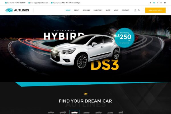 汽车经销商/4S店网站HTML模板素材库精选 Autlines – Autodealer HTML Template
