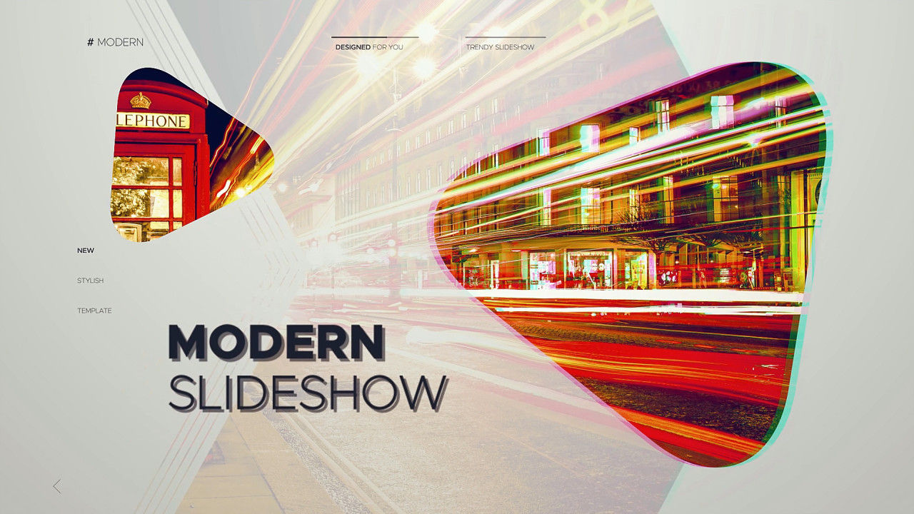 现代动态图形遮罩幻灯片开场特效素材库精选AE模板