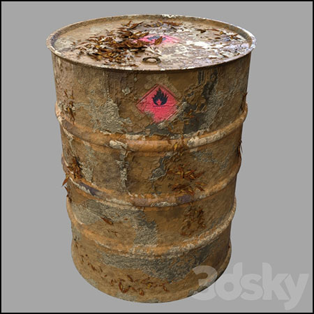 生锈的油桶素材之家精选3D模型