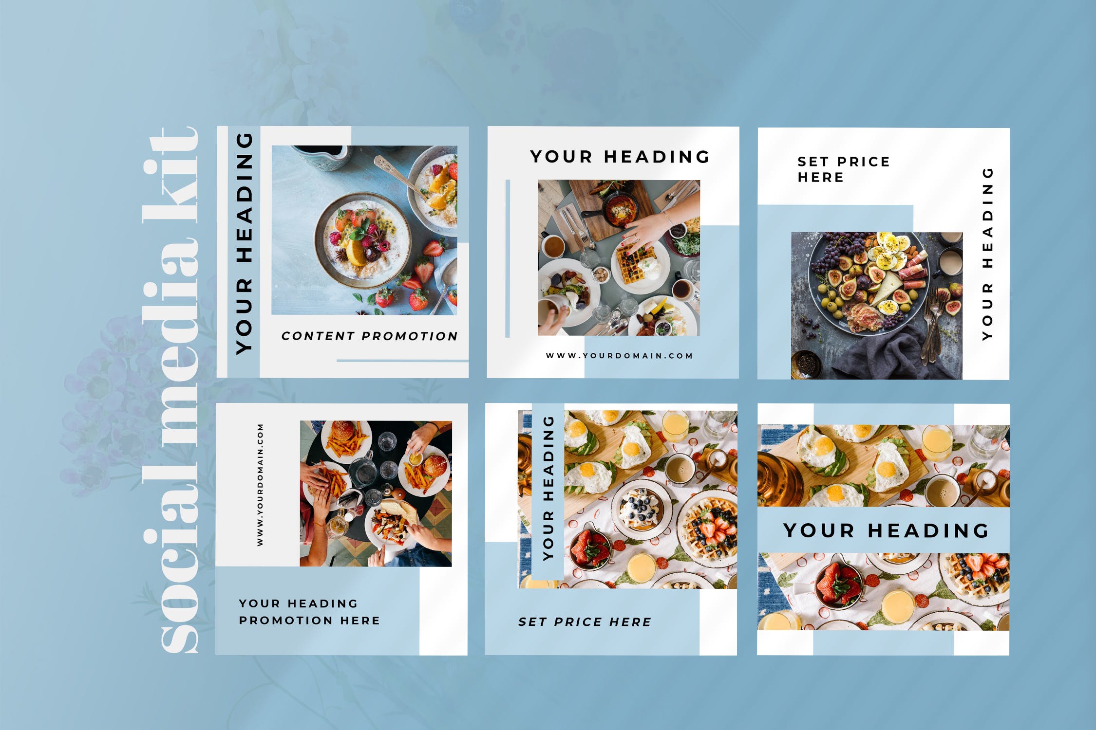 美食/餐饮品牌社交推广设计素材包 One – Food Social Media Kit插图