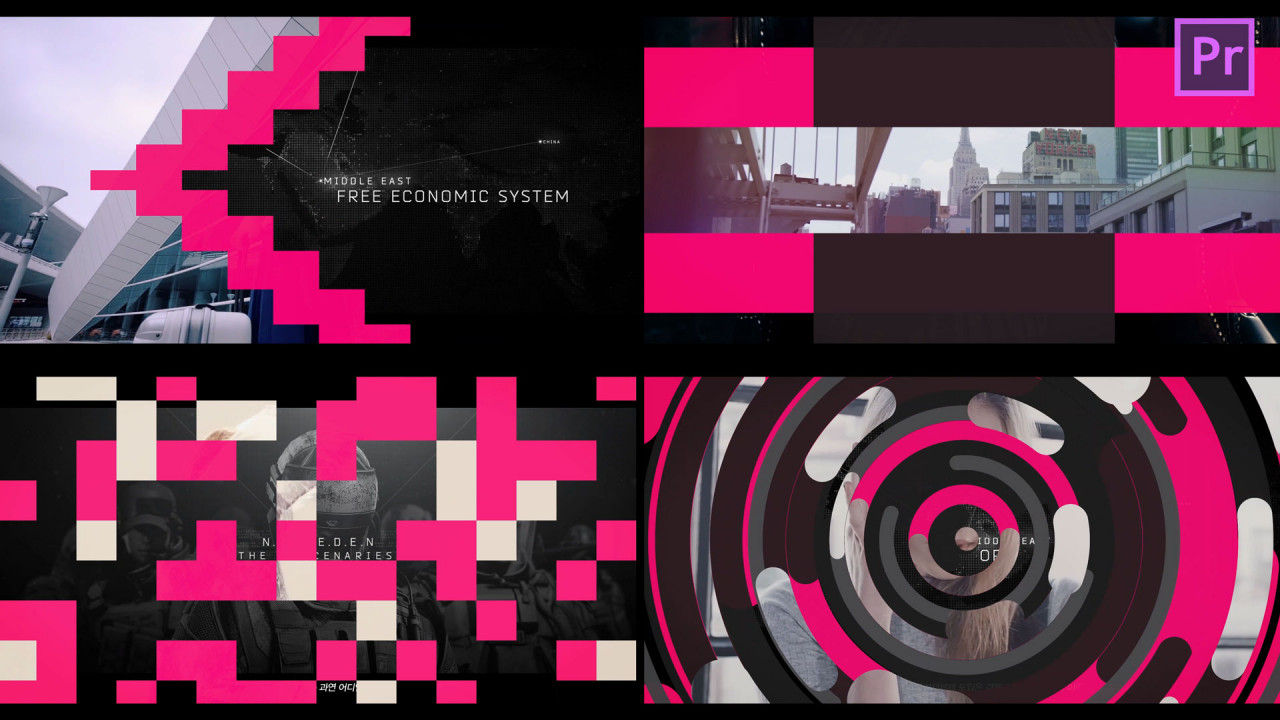 21个明亮的动画过渡效果素材库精选pr模板