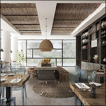 现代工业风休闲餐厅素材之家精选3D模型