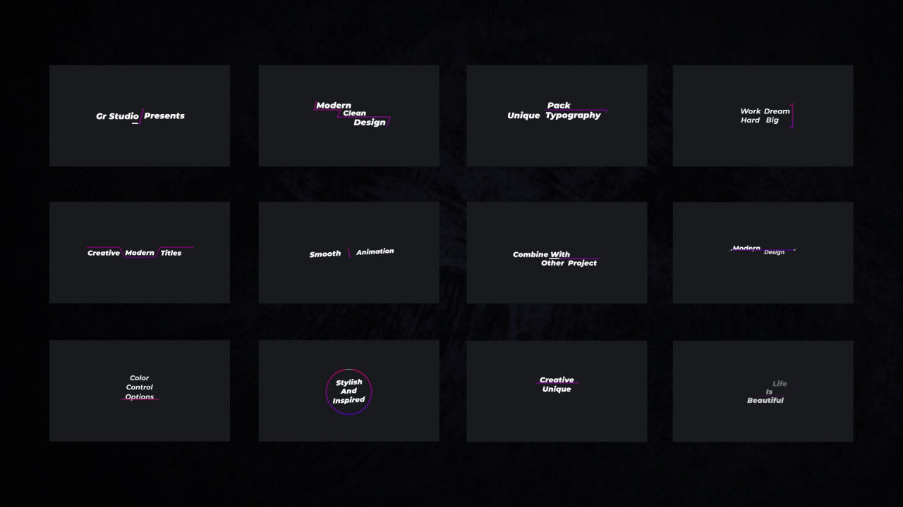 12个时尚标题动画素材库精选AE模板