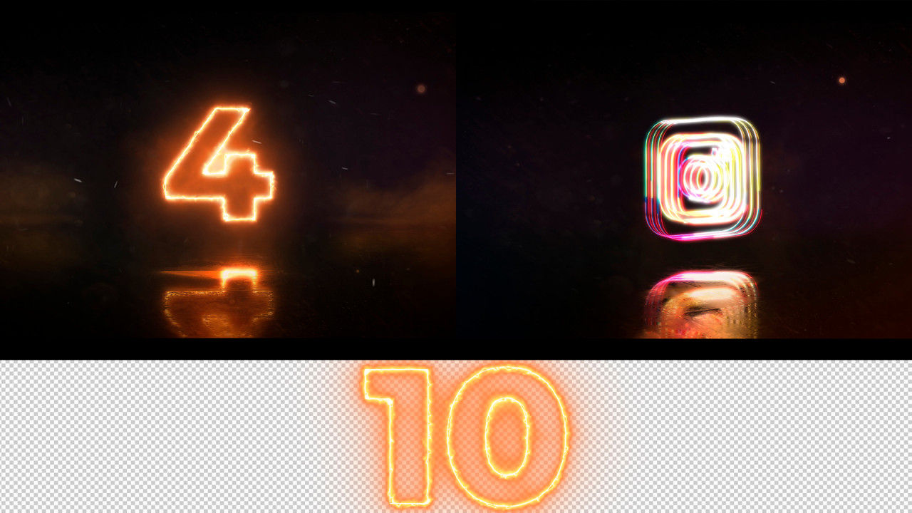 明亮时尚创意的动画倒计时时钟展示徽标素材库精选AE模板