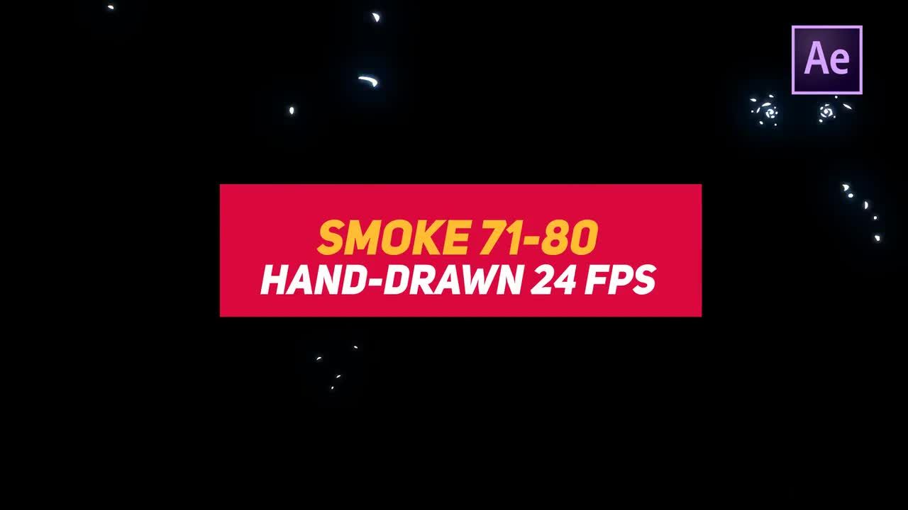 24个手绘液体元素烟雾71-80素材库精选AE模板