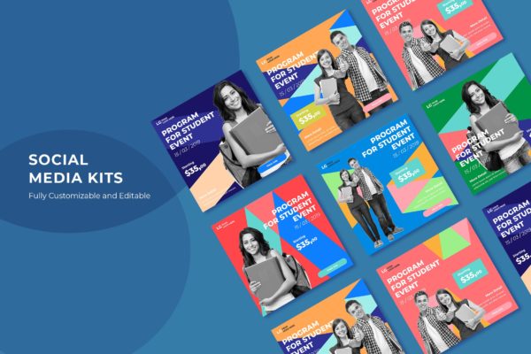 活动宣传推广社交媒体设计模板素材库精选素材v68 SRTP – Social Media Kit.68