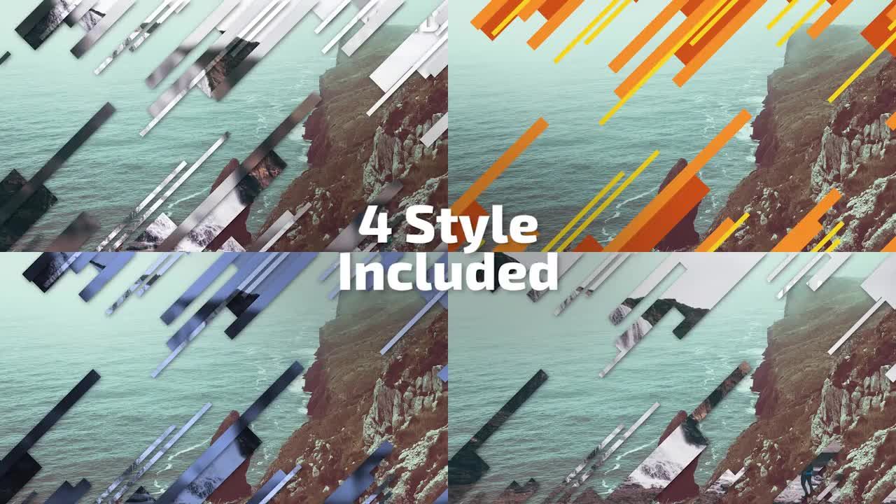 12种条纹效果转场过渡素材库推荐PR模板