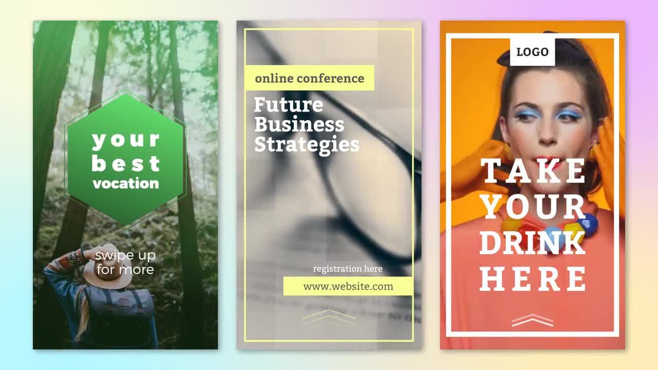 全新的现代的Instagram故事素材库精选pr模板