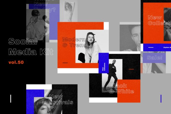 社交媒体品牌营销方形广告图设计模板素材库精选v50 Social Media Kit (Vol.50)