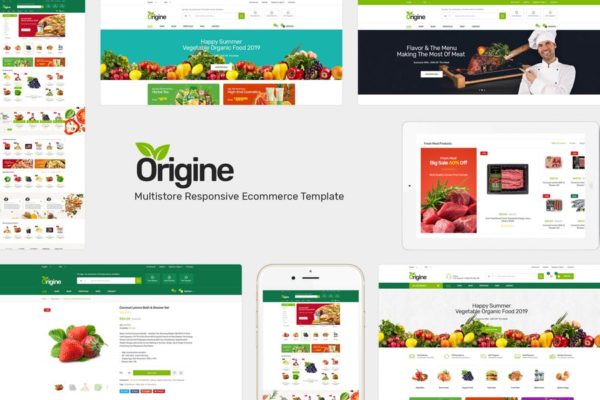 生鲜电商网站Opencart主题模板素材库精选 Origine – Organic Opencart Theme