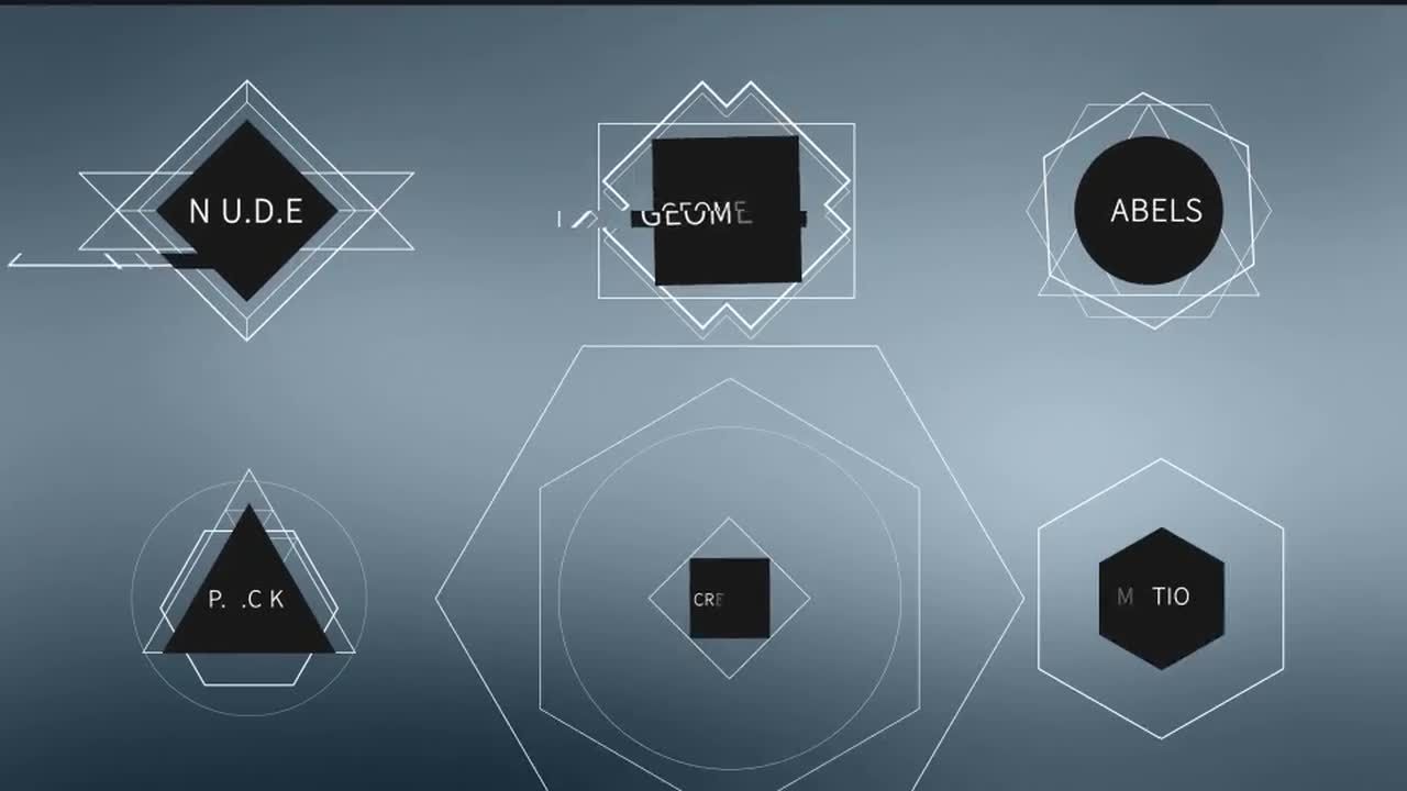 6个全能ae语言版本标签素材库精选AE模板