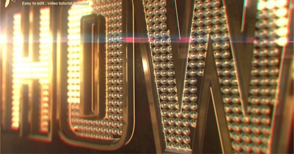 霓虹灯闪烁特效Logo标志素材库精选AE模板 Showbiz Logo