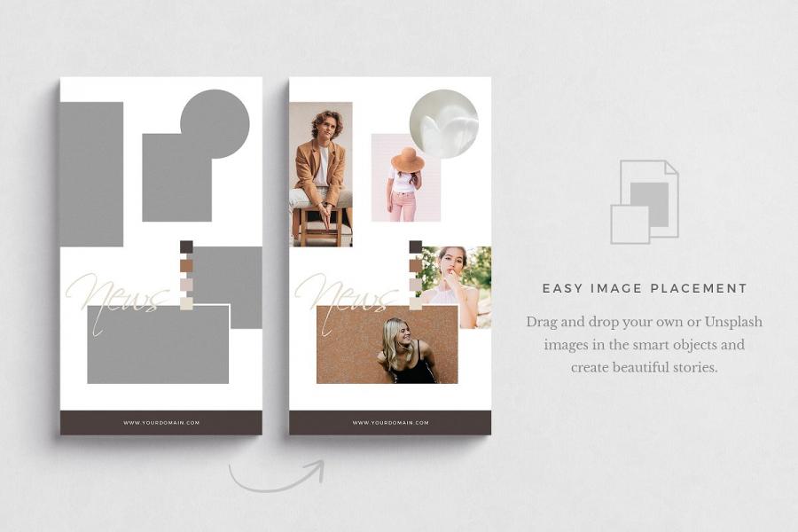 时尚生活Moodboard-Instagram故事模板素材库精选插图(3)