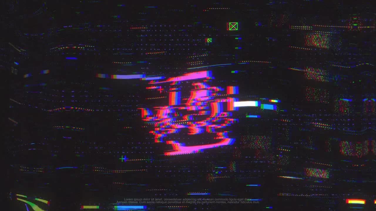 故障扭曲效果毛刺徽标介绍素材库精选AE模板