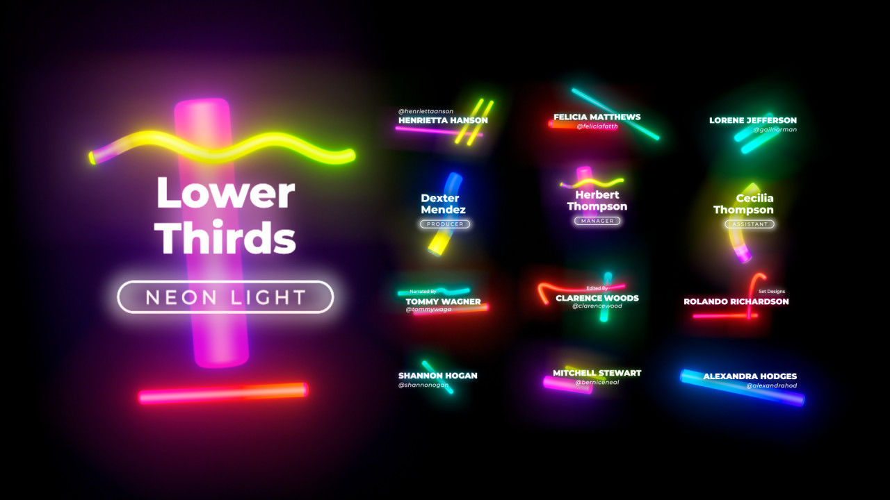 彩色低三分之二的标题素材库精选AE模板