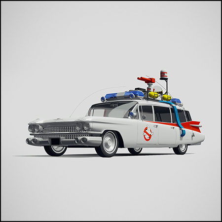 Ecto-1 捉鬼敢死队1959电影古董旅行车素材之家精选3D模型