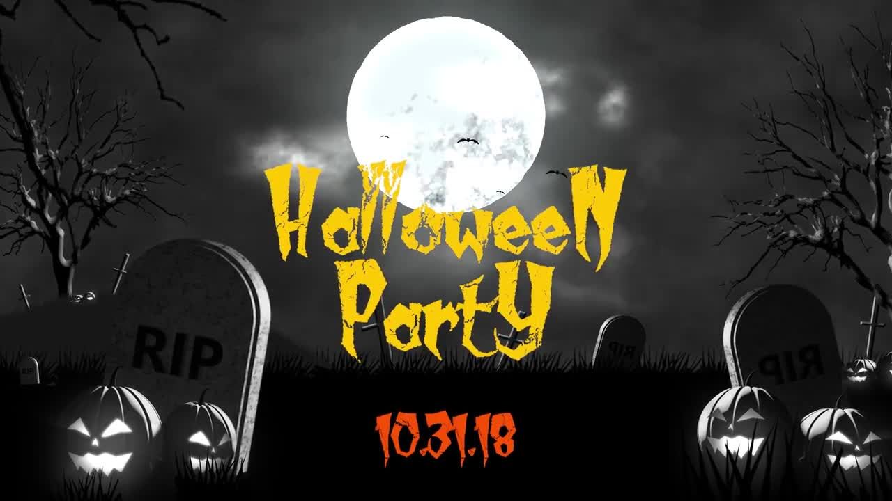 PR可怕万圣节动画logo模板