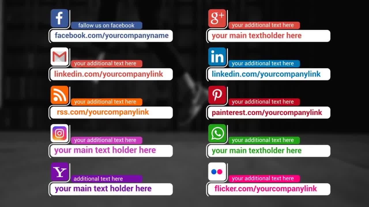 现代下三分之一网络社交媒体字幕条动画素材库精选AE模板