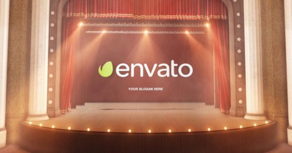 剧院揭幕特效Logo演示素材库精选AE模板 Theatre Curtain Logo
