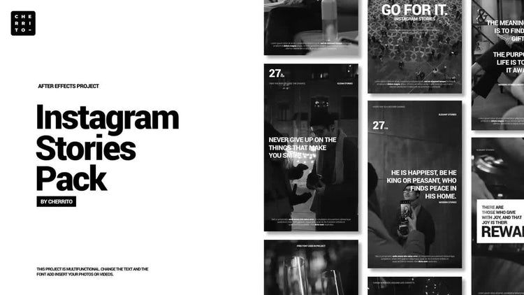 简洁活力的Instagram故事包素材库精选AE模板