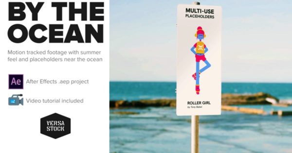 海边安全警示牌/引路指示牌素材库精选AE模板 By the Ocean | Realistic Frames