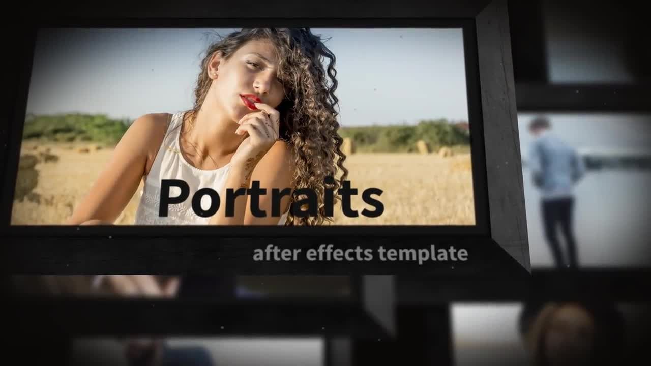 时尚整洁文本动画照片素材库精选AE模板