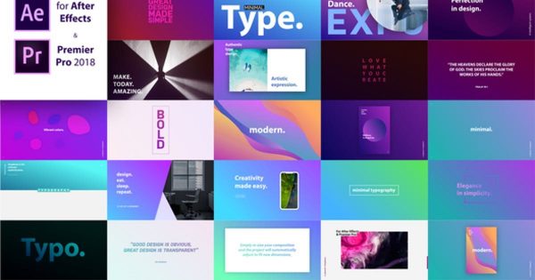 现代时尚排版风格视频字幕标题特效模板[for AE&amp;PR] Titles