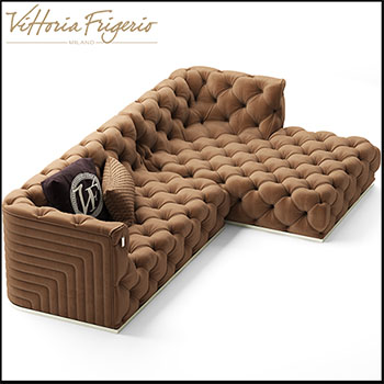 黄色布艺转角沙发素材之家精选3D模型