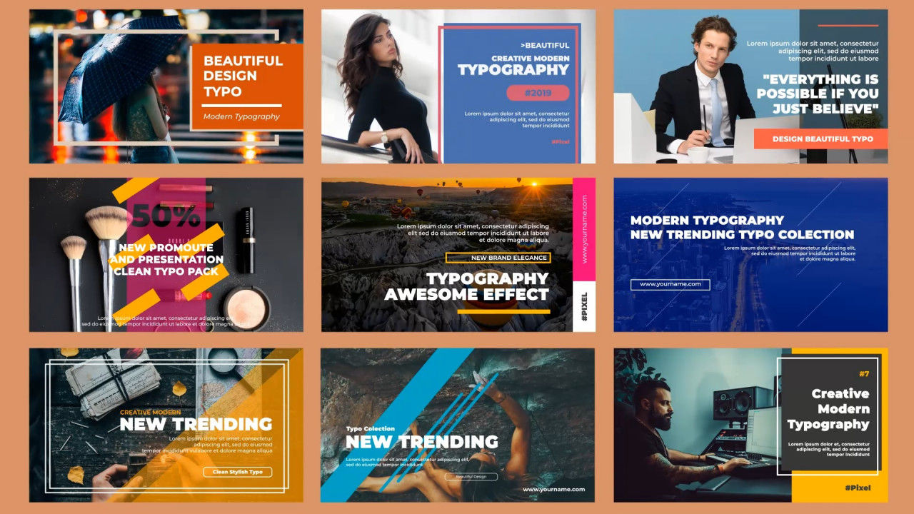 印刷术现代的素材库精选AE模板