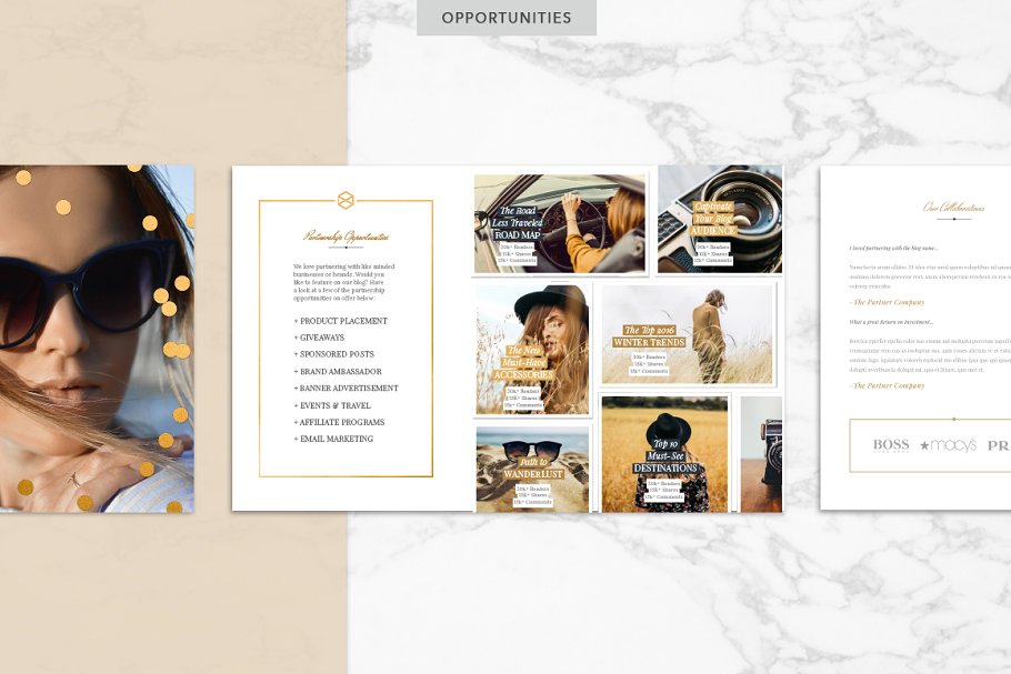 金箔奢华装饰博客贴图模板素材库精选 GOLDEN | Blog Media Kit插图(3)