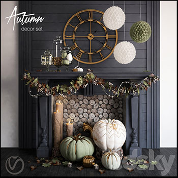 秋季欧式房间室内场景装饰风格素材之家精选3D模型