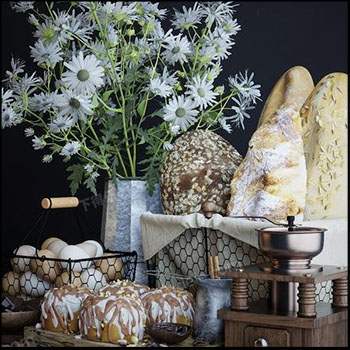 面包鸡蛋等食物素材之家精选3D模型