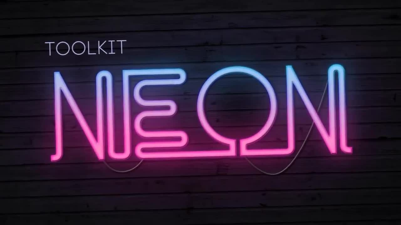 复古风格的霓虹灯工具包素材库精选AE模板