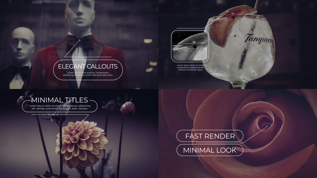 4k高清文字标题呼出指示标注线素材库精选AE模板