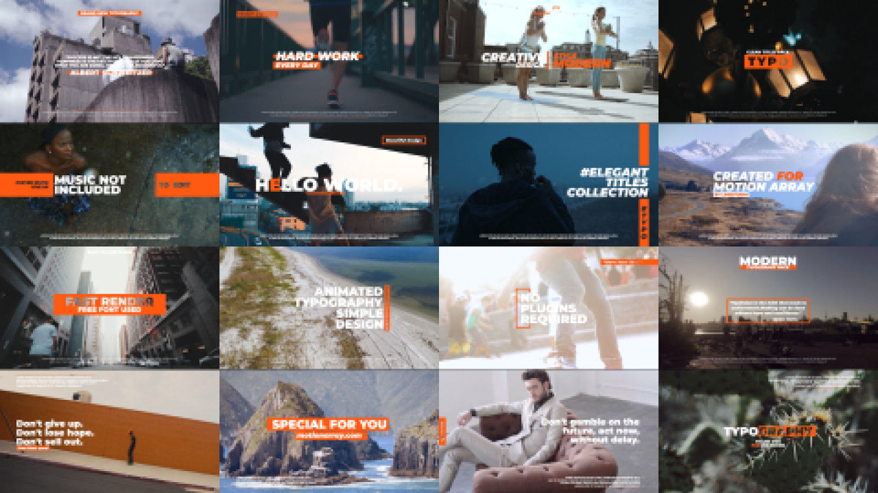 16个创意标题包素材库精选AE模板