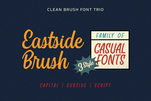 Eastside Brush – Casual Font Trio素材之家精选英文字体